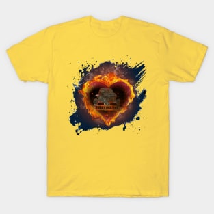 Buggy Blazers fire heart splatter T-Shirt